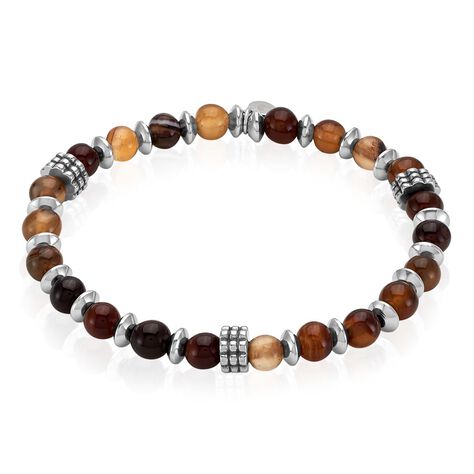 Bracelet Jourdan Acier Gris Agate - Bracelets Homme | Histoire d&rsquo;Or