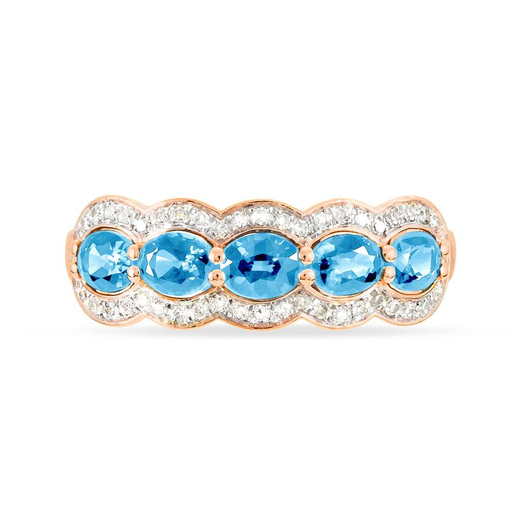 Bague Margaux Or Rose Topaze Et Diamant - Bagues avec pierre Femme | Histoire d&rsquo;Or