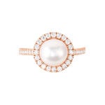 Bague Olivia Argent Rose Perle De Culture Et Oxyde De Zirconium - Bagues solitaires Femme | Histoire d&rsquo;Or