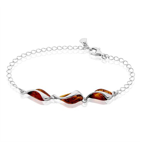 Bracelet Argent Blanc Eve-liseae Ambre - Bracelets Coeur Femme | Histoire d’Or