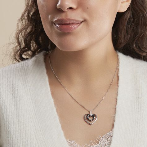 Collier Ceramik Design Argent Blanc Céramique Et Oxyde De Zirconium - Colliers Coeur Femme | Histoire d’Or