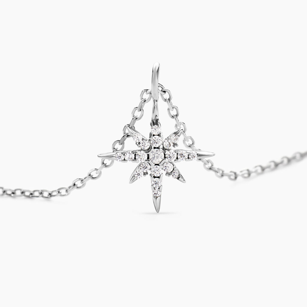 Collier Lysianne Argent Blanc Oxyde De Zirconium - Colliers fantaisie Femme | Histoire d’Or
