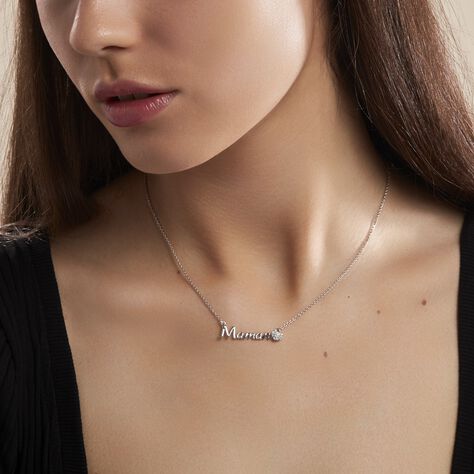 Collier Rera Argent Blanc Oxyde De Zirconium - Colliers Coeur Femme | Histoire d’Or