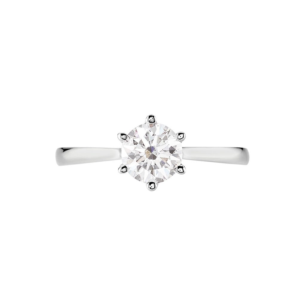 Bague Solitaire Athena Or Blanc Diamant - Bagues solitaires Femme | Histoire d’Or