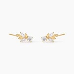 Bijoux D'Oreilles Alexine Argent Dor&eacute; A L'Or 750/1000 Oxyde De Zirconium - Ear cuffs Femme | Histoire d&rsquo;Or