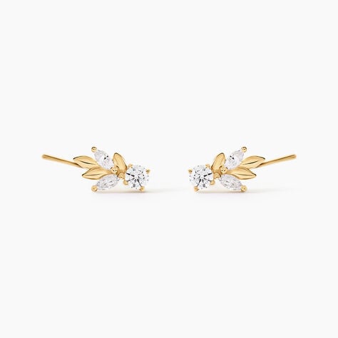 Bijoux D'Oreilles Alexine Argent Dor&eacute; A L'Or 750/1000 Oxyde De Zirconium - Ear cuffs Femme | Histoire d&rsquo;Or