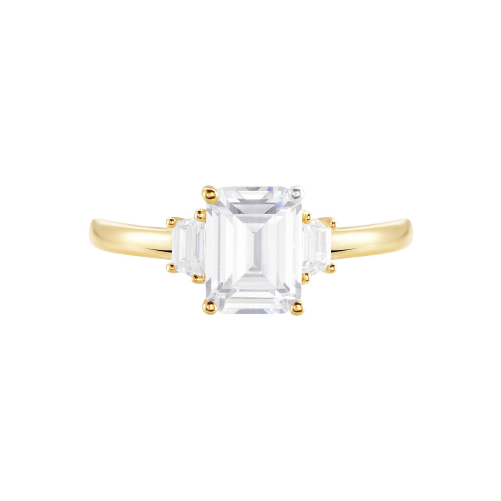 Bague Plaqué Or Quanton Oxyde De Zirconium - Bagues solitaires Femme | Histoire d’Or