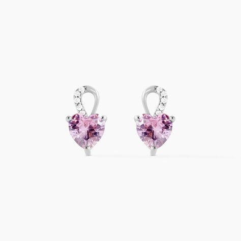 Boucles D'oreilles Puces Argent Blanc Atieno Oxyde De Zirconium - Boucles d'oreilles fantaisie Femme | Histoire d&rsquo;Or