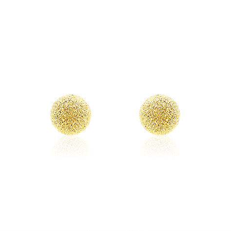 Boucles D'oreilles Puces Fidelia Boule Sablee Or Jaune - Clous d'oreilles Femme | Histoire d’Or