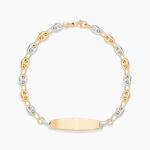 Bracelet Identit&eacute; Evin Maille Grain De Cafe Or Bicolore - Bracelets Communion Enfant | Histoire d&rsquo;Or