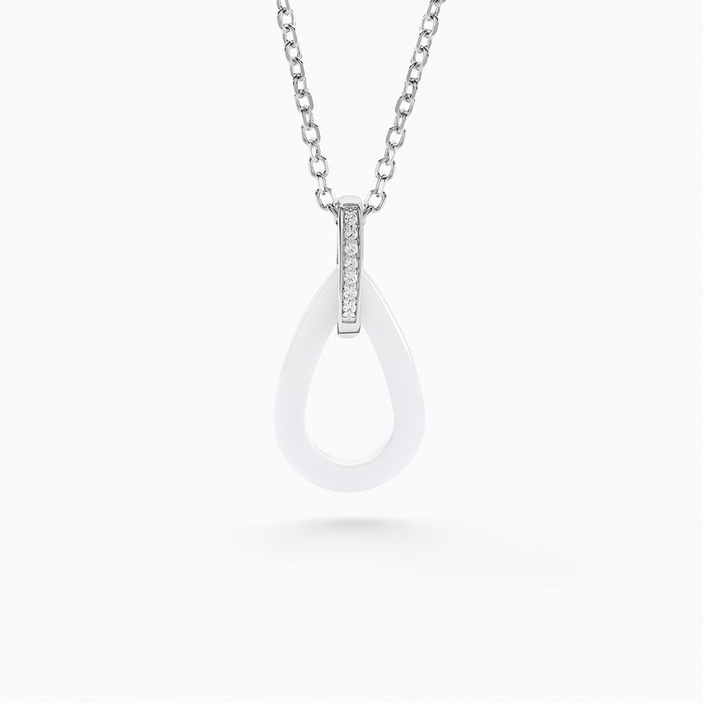 Collier Peer Argent Blanc Oxyde De Zirconium - Colliers fantaisie Femme | Histoire d&rsquo;Or