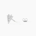 Boucles D'oreilles Puces Guenolee Argent Blanc Oxyde De Zirconium - Boucles d'oreilles fantaisie Femme | Histoire d&rsquo;Or