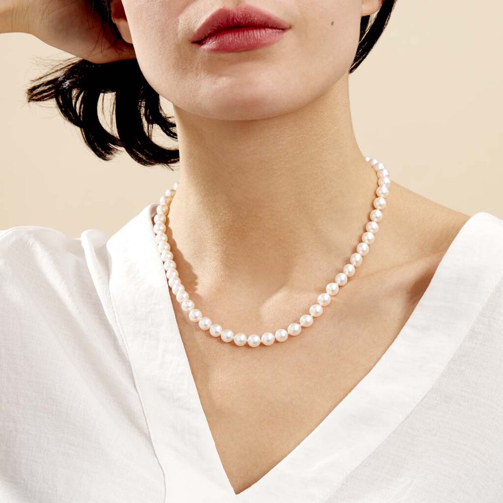Collier Akoya Or Jaune Perle De Culture D'akoya - Colliers Femme | Histoire d’Or