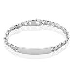 Bracelet Identit&eacute; Casper Argent Blanc - Gourmettes Femme | Histoire d&rsquo;Or