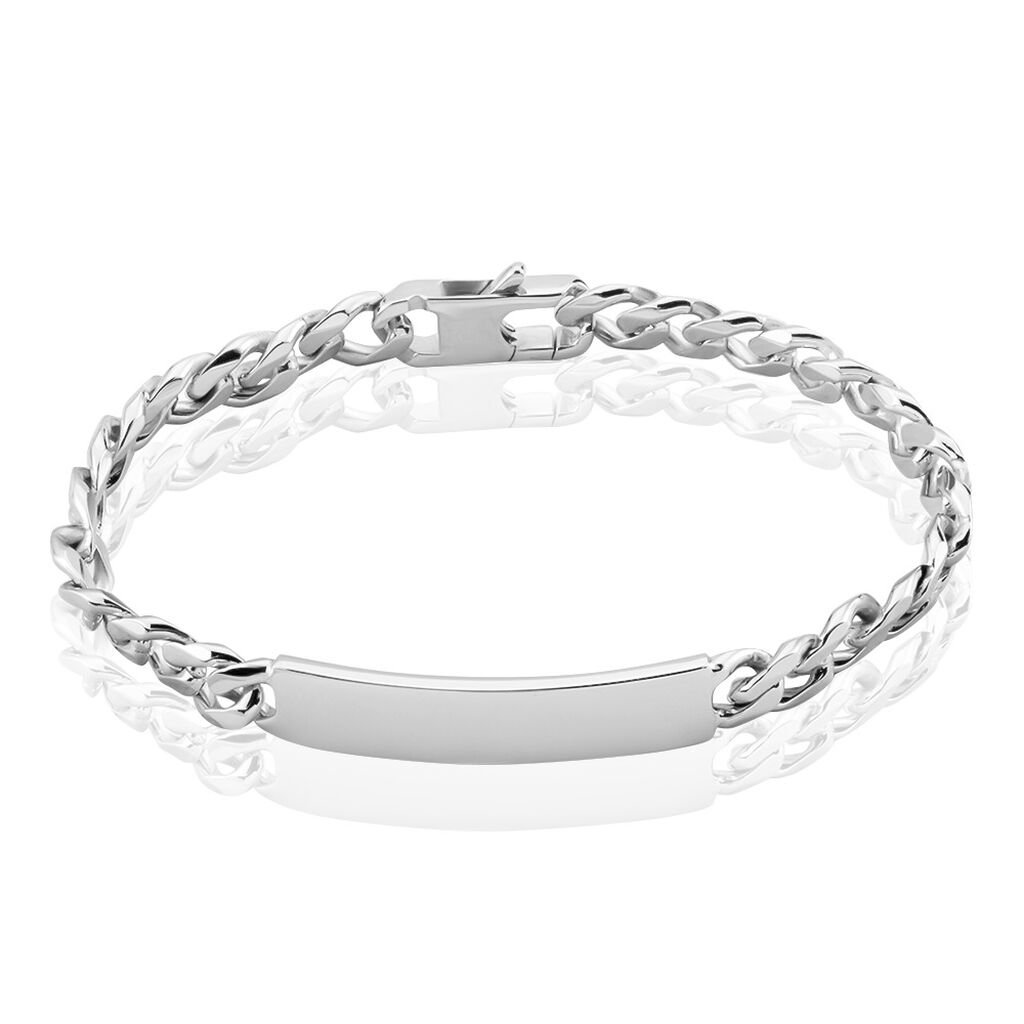 Bracelet Identité Casper Argent Blanc - Gourmettes Femme | Histoire d’Or