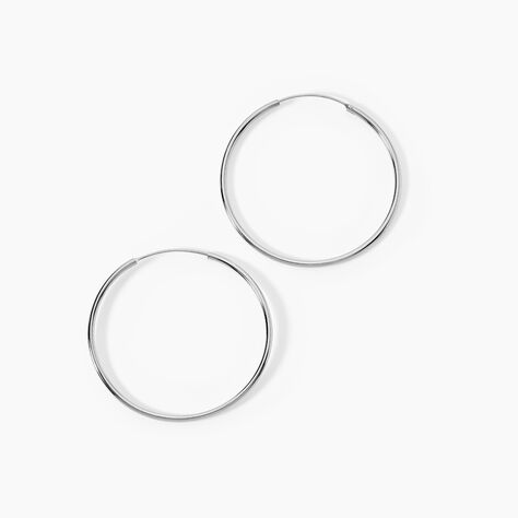 Cr&eacute;oles Argent Blanc Olympia - Boucles d'oreilles cr&eacute;oles Femme | Histoire d&rsquo;Or