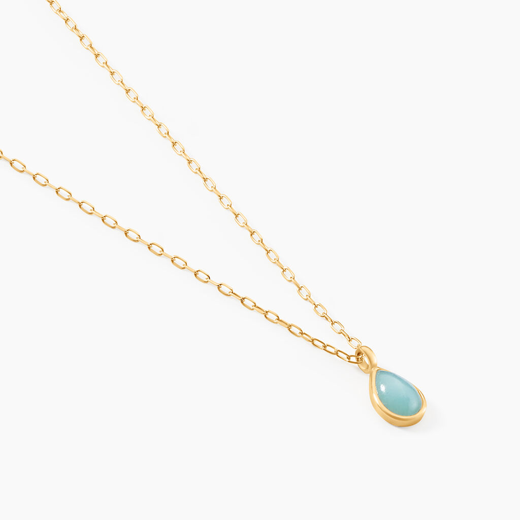 Collier Ond&eacute;e Or Jaune Amazonite - Colliers Femme | Histoire d&rsquo;Or