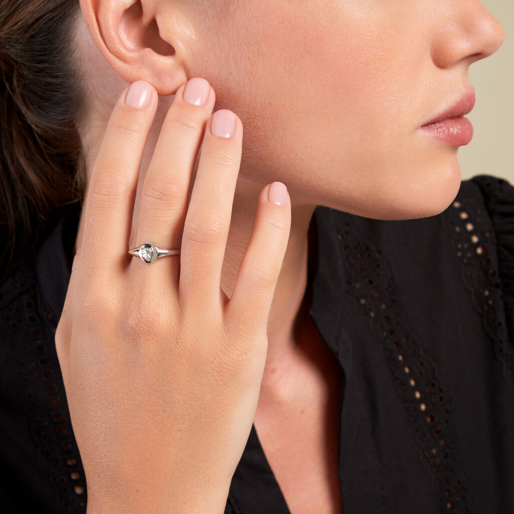 Bague Inola Argent Blanc - Bagues fantaisie Femme | Histoire d’Or