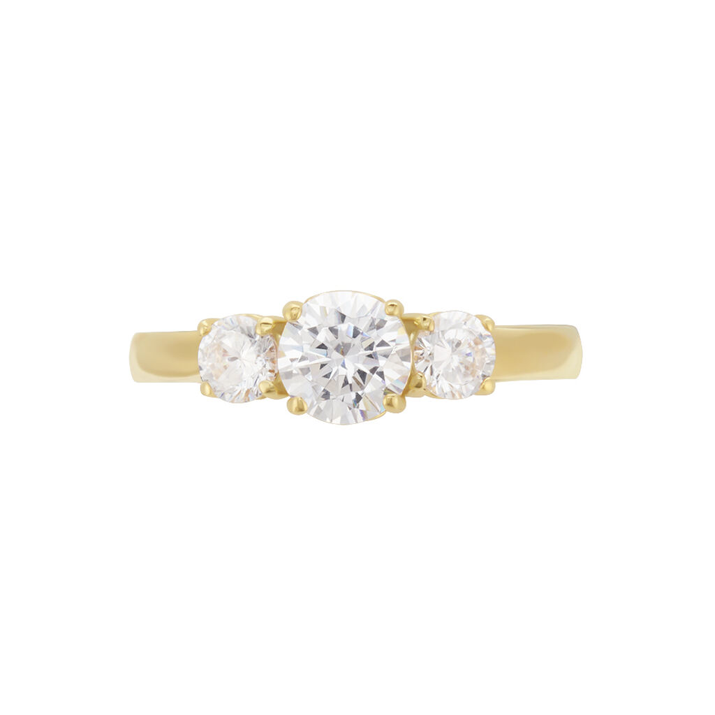 Bague Hilar Plaqué Or Oxydes De Zirconium - Bagues solitaires Femme | Histoire d’Or