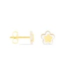 Boucles D'oreilles Puces Cleomelia Fleur Or Jaune - Clous d'oreilles Enfant | Histoire d&rsquo;Or