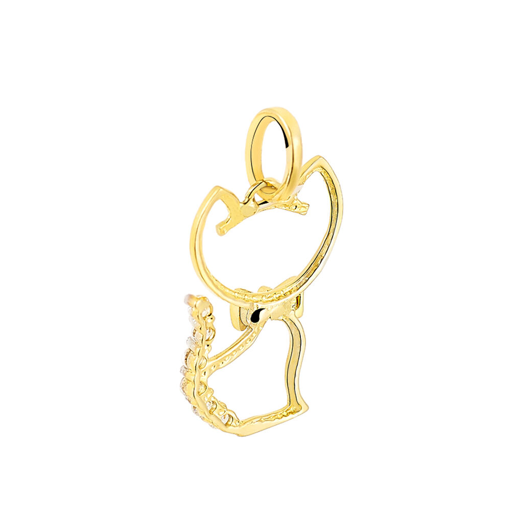 Pendentif Egee Chat Or Jaune Oxyde De Zirconium - Pendentifs Enfant | Histoire d&rsquo;Or