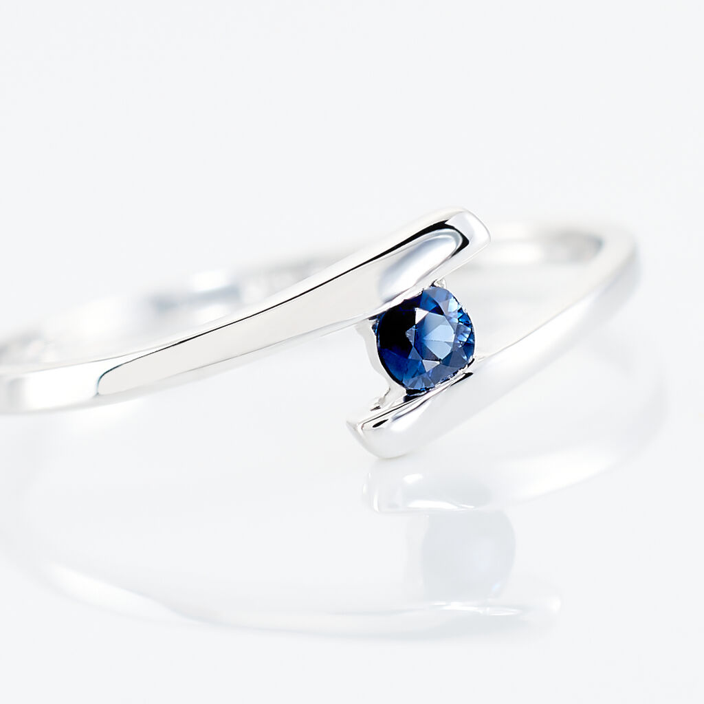 Bague Tamyra Or Blanc Saphir - Bagues solitaires Femme | Histoire d&rsquo;Or