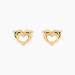 Boucles D'oreilles Puces Fulvie Double Dauphins Or Jaune - Clous d'oreilles Femme | Histoire d&rsquo;Or