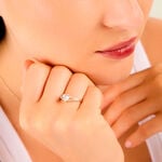 Bague Zandra Argent Dor&eacute; A L'Or 750/1000 Oxyde De Zirconium - Bagues solitaires Femme | Histoire d&rsquo;Or