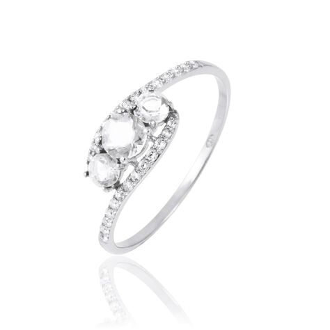 Bague Chloe Or Blanc Oxyde De Zirconium - Bagues solitaires Femme | Histoire d&rsquo;Or