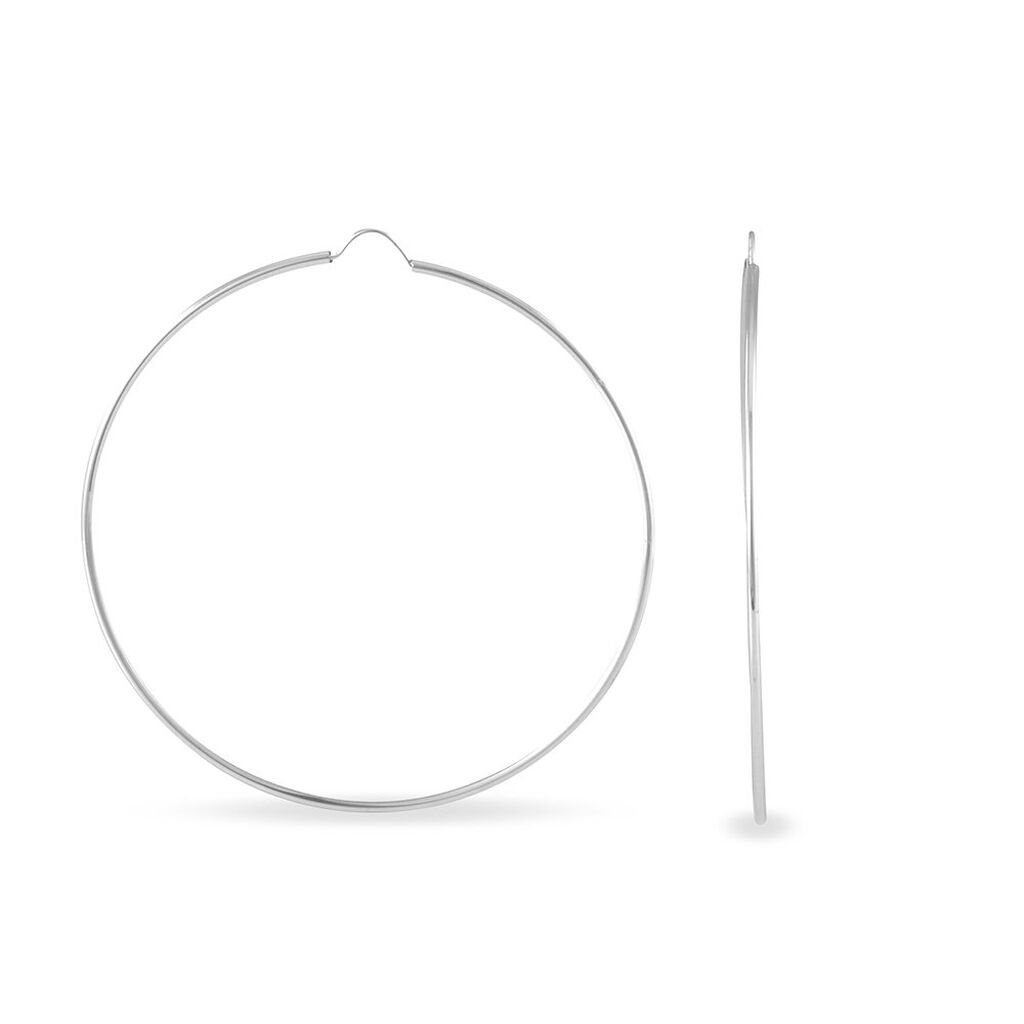 Créoles Dominae Or Blanc - Boucles d'oreilles créoles Femme | Histoire d’Or