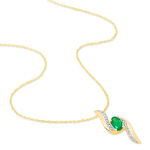 Collier Or Jaune Emeraude Et Diamant - Colliers Femme | Histoire d&rsquo;Or