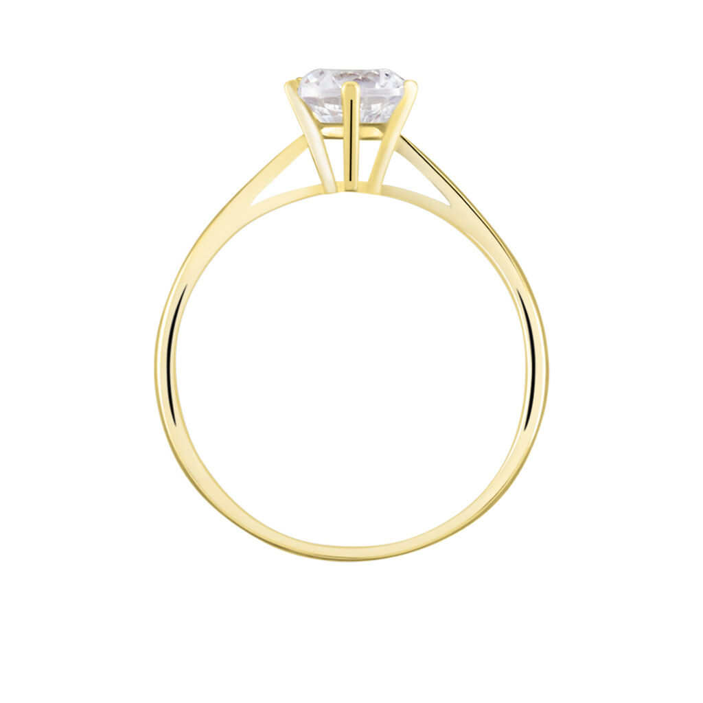 Solitaire Or Jaune Laurian Oxyde De Zirconium Blanc - Bagues solitaires Femme | Histoire d&rsquo;Or