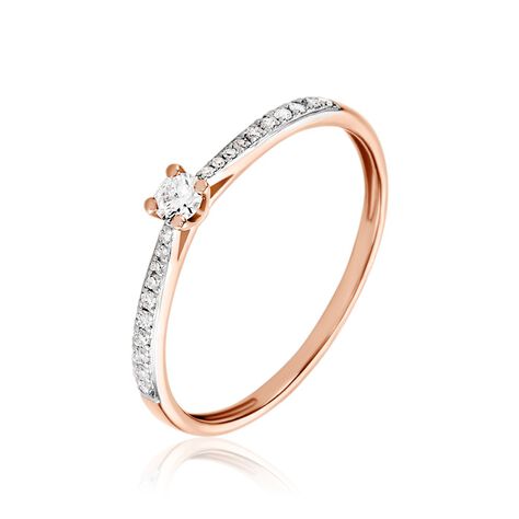 Bague Solitaire Hemera Or Rose Diamant - Bagues solitaires Femme | Histoire d’Or
