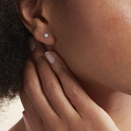 Boucles D'oreilles Puces Violanda Or Blanc Diamant - Clous d'oreilles Femme | Histoire d’Or