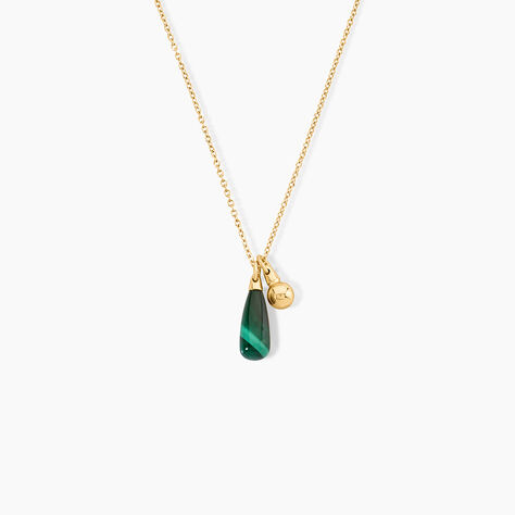 Collier Mala&iuml;ka Argent Dor&eacute; A L'Or 750/1000 Malachite - Colliers Femme | Histoire d&rsquo;Or