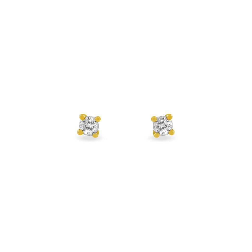 Boucles D'oreilles Puces Clavie Or Jaune Diamant - Clous d'oreilles Femme | Histoire d&rsquo;Or