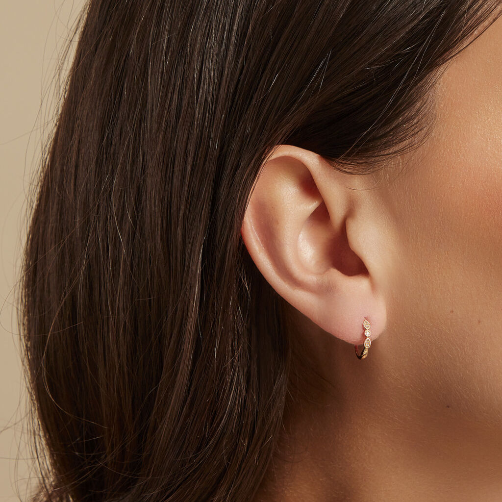 Créoles Robina Or Jaune Diamant - Boucles d'oreilles créoles Femme | Histoire d’Or