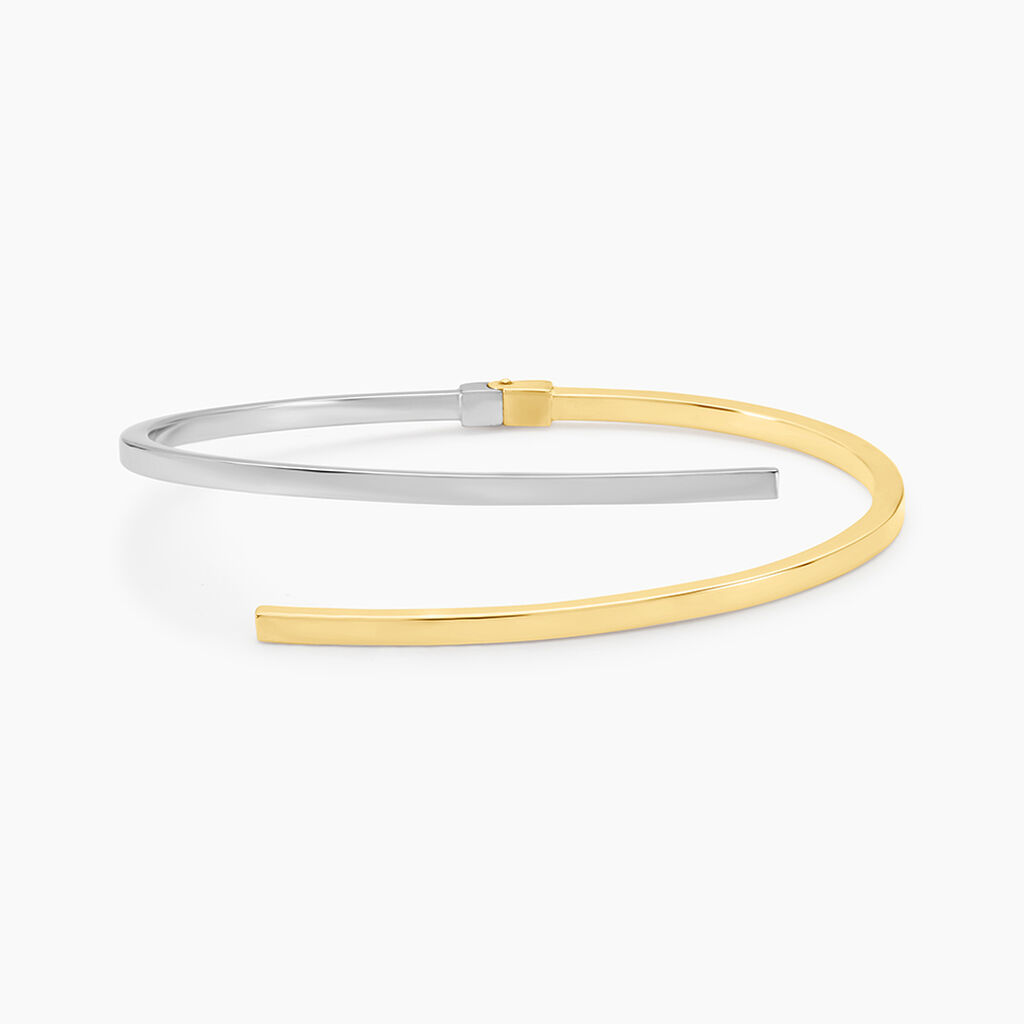 Bracelet Jonc Loise 2 Fils Carres Or Bicolore