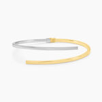 Bracelet Jonc Loise 2 Fils Carres Or Bicolore - Bracelets joncs Femme | Histoire d&rsquo;Or