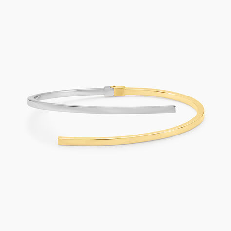 Bracelet Jonc Loise 2 Fils Carres Or Bicolore - Bracelets joncs Femme | Histoire d&rsquo;Or