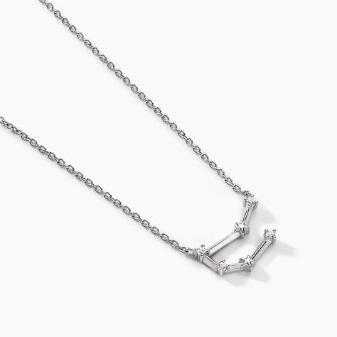 Collier Vega Argent Blanc Oxyde De Zirconium - Colliers Zodiaque Femme | Histoire d’Or