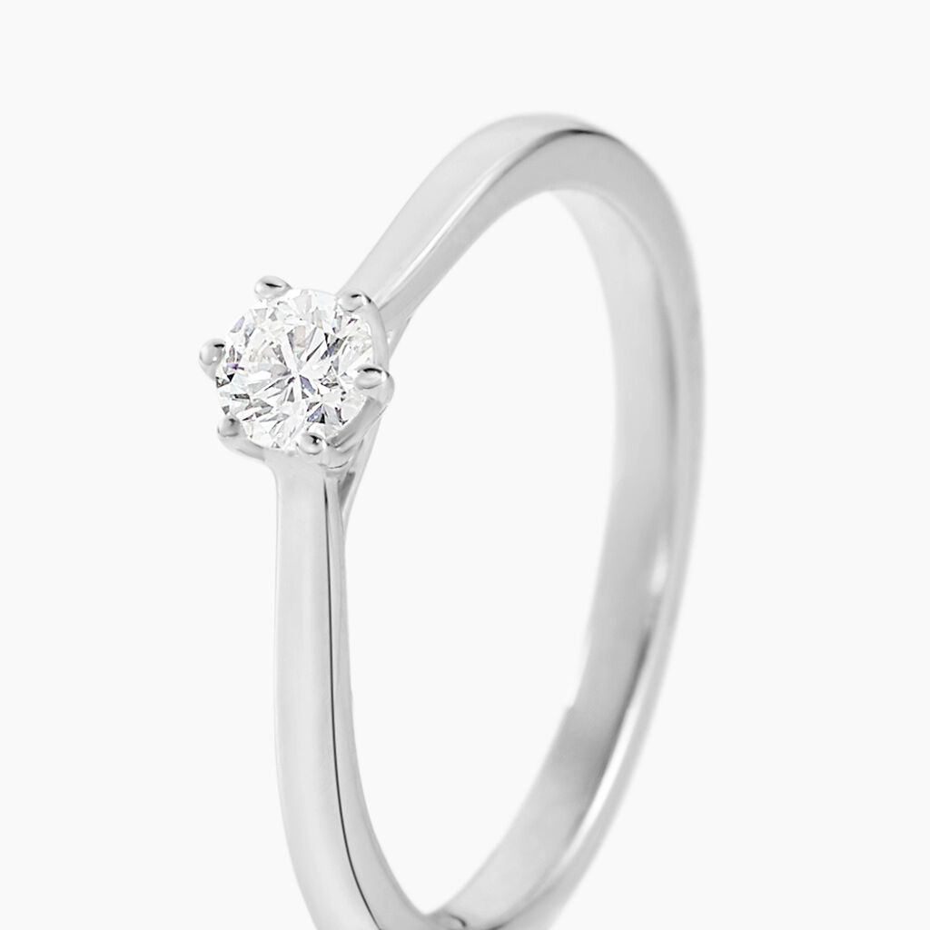 Bague Solitaire Athena Or Blanc Diamant - Bagues solitaires Femme | Histoire d&rsquo;Or