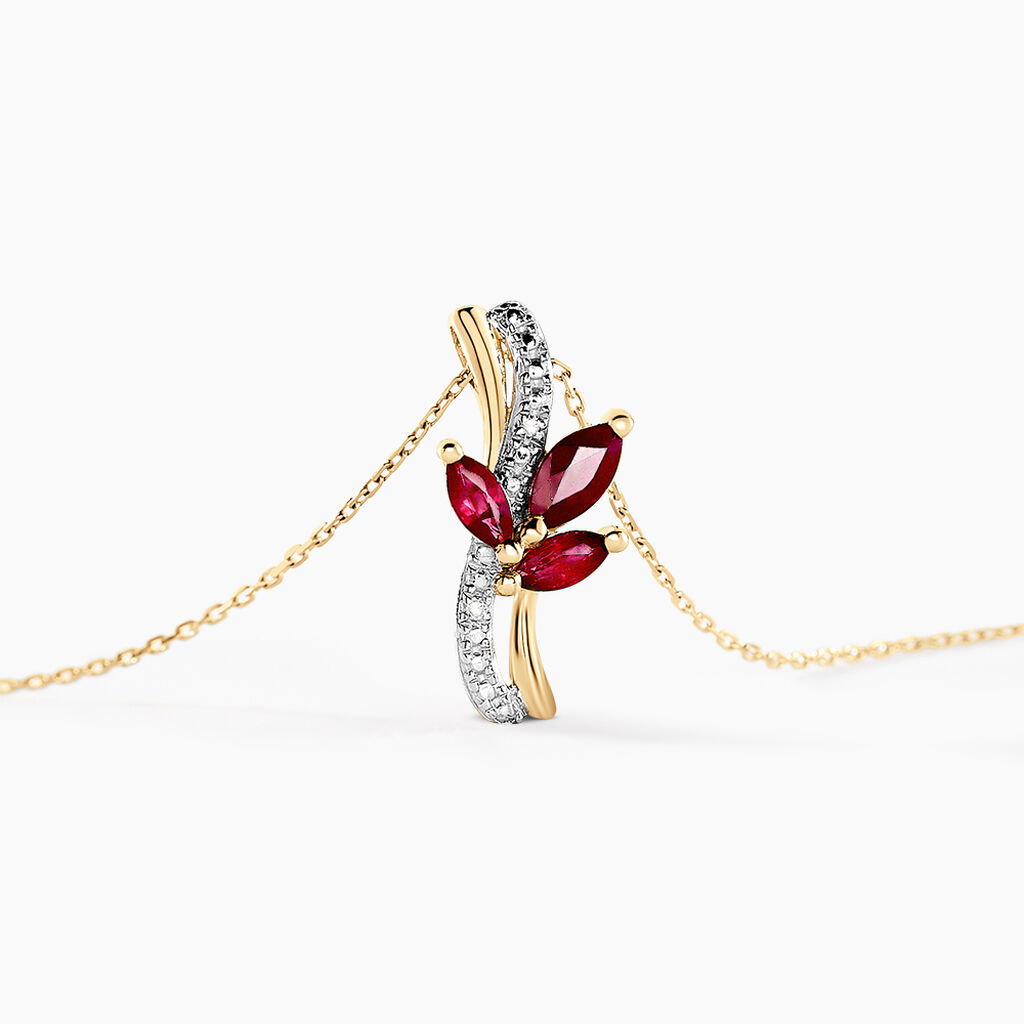Collier Angie Or Jaune Rubis Diamant - Colliers Femme | Histoire d’Or