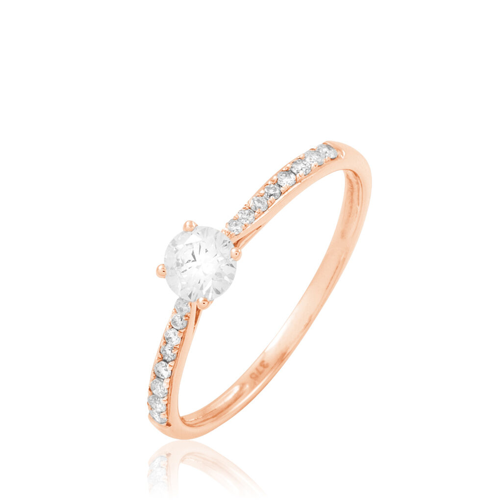 Bague Solitaire Laetitia Or Rose Diamant - Bagues solitaires Femme | Histoire d’Or