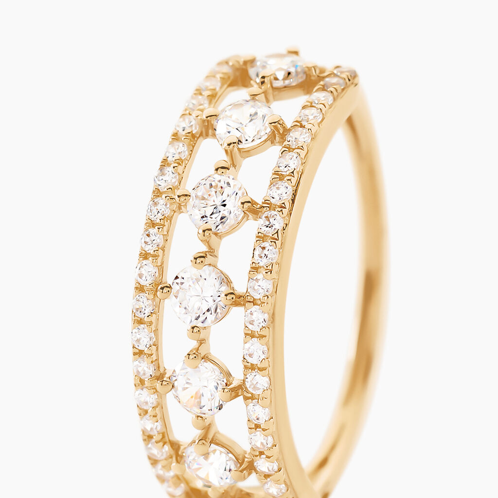 Bague The Crown Or Jaune Oxyde De Zirconium - Bagues avec pierre Femme | Histoire d’Or