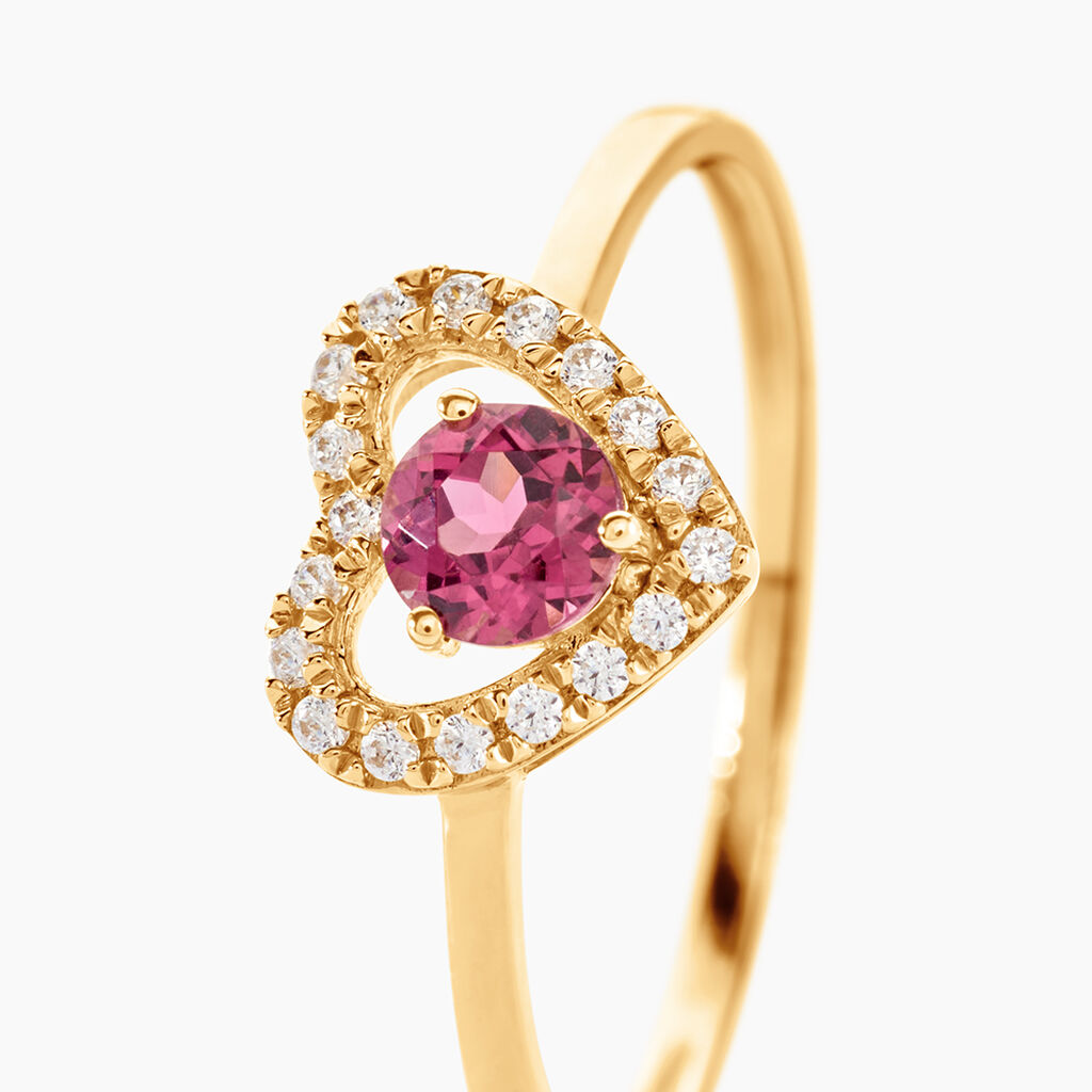 Bague Red Velvet Or Jaune Rhodolite Oxyde De Zirconium - Bagues solitaires Femme | Histoire d&rsquo;Or