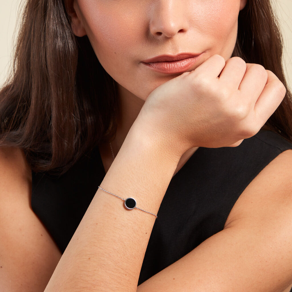 Bracelet Lunatique Argent Blanc Malachite Onyx - Bracelets Femme | Histoire d’Or