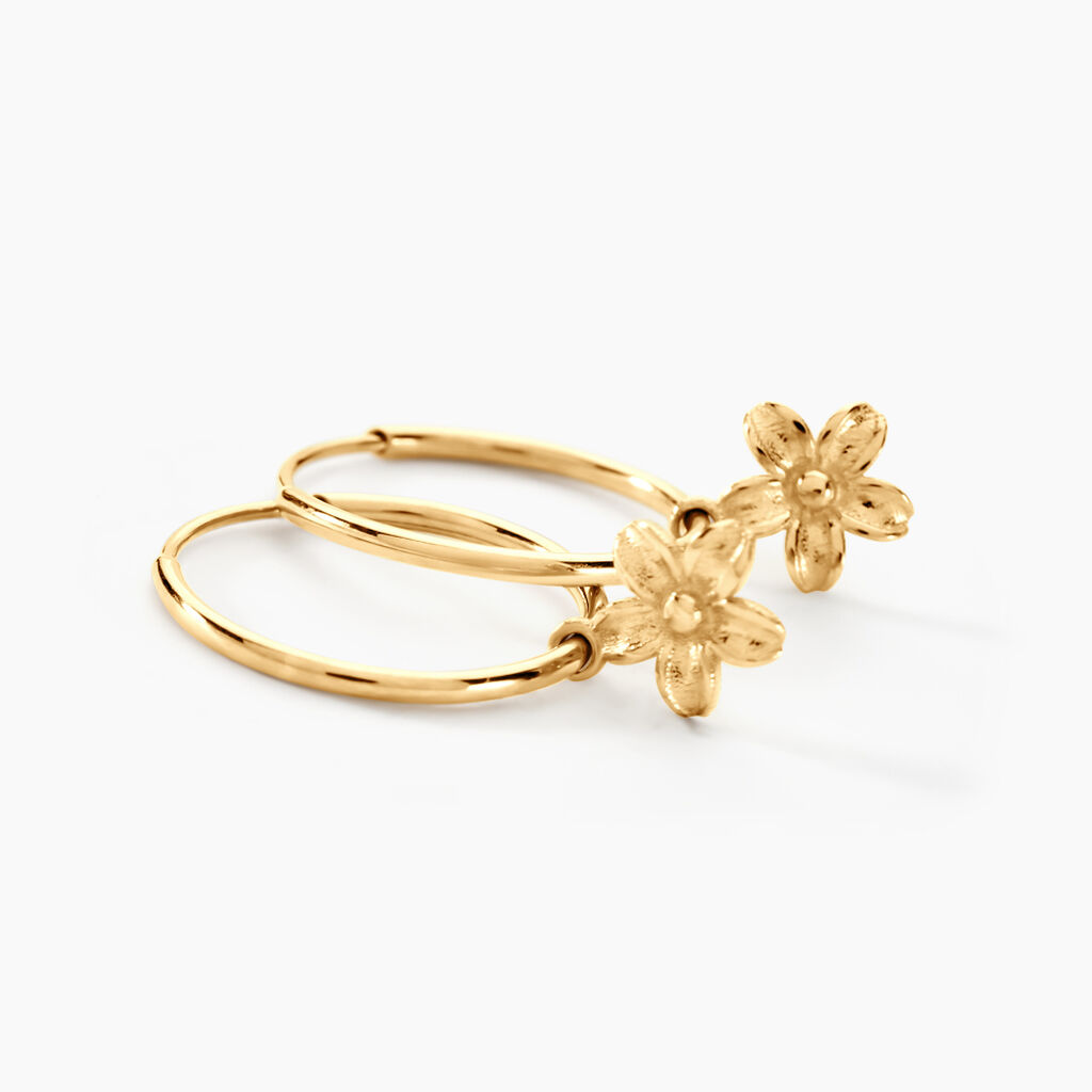 Cr&eacute;oles Rorie Or Jaune - Boucles d'oreilles cr&eacute;oles Famille | Histoire d&rsquo;Or