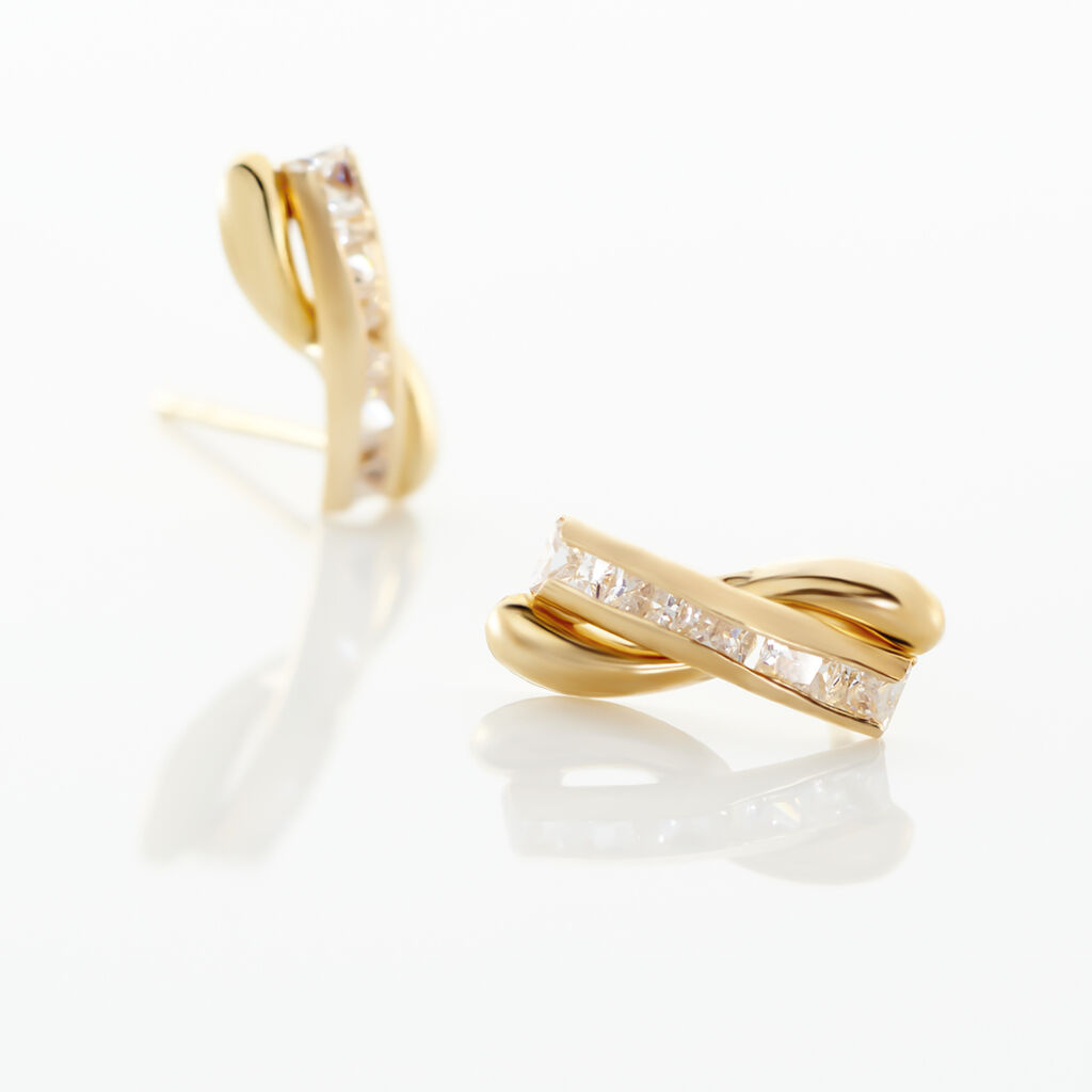 Boucles D'oreilles Puces Grebera Or Jaune Oxyde - Clous d'oreilles Femme | Histoire d’Or