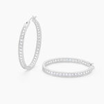 Cr&eacute;oles Classique Argent Blanc Django Oxyde De Zirconium - Boucles d'oreilles cr&eacute;oles Femme | Histoire d&rsquo;Or